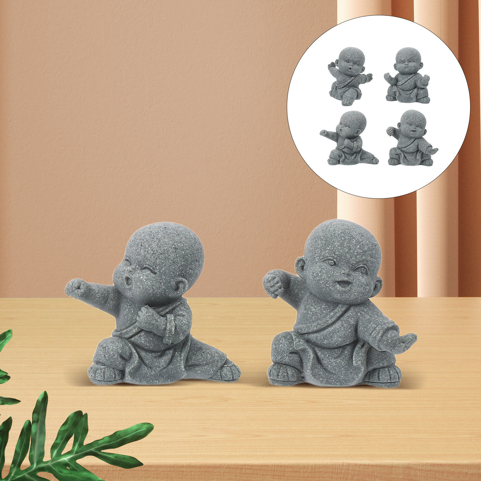 Baby Bookshelf Small - 4Pcs Feng Shui Sandstone Baby Buddha