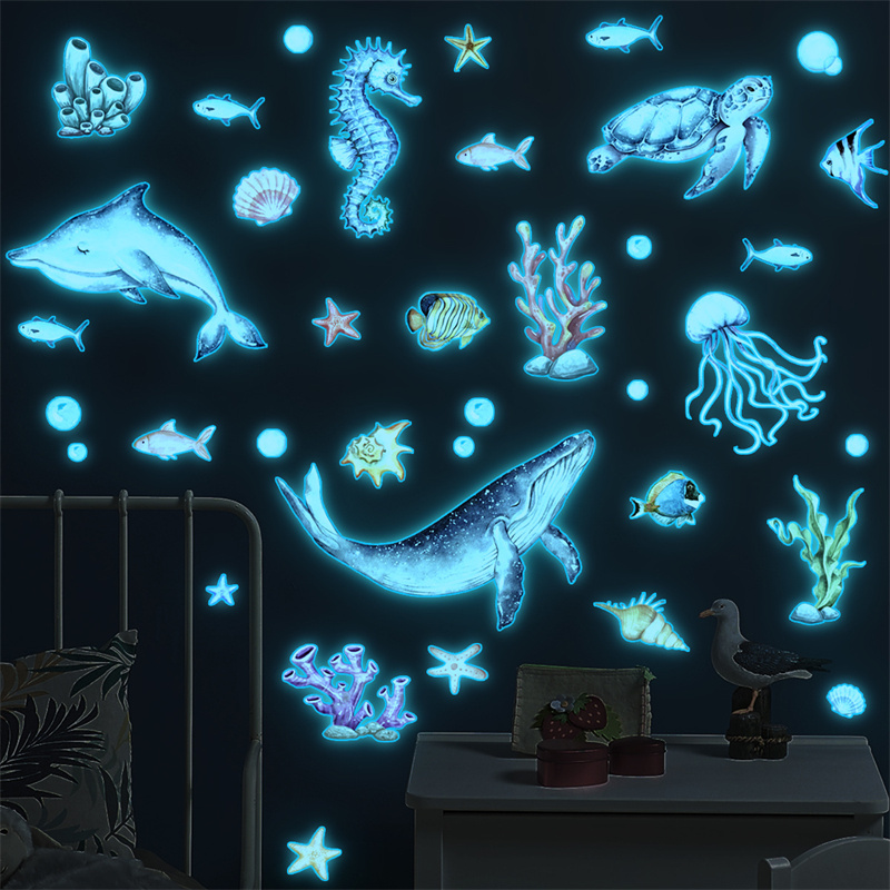Baby Nursery Wall Stickers - Luminous Ocean Animal Wall Sticker For