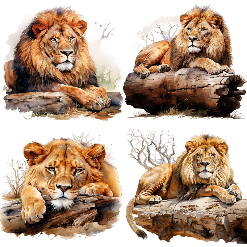 Baby Nursery Wall Stickers - C1237# Majestic Lion Toilet Stickers Decoration
