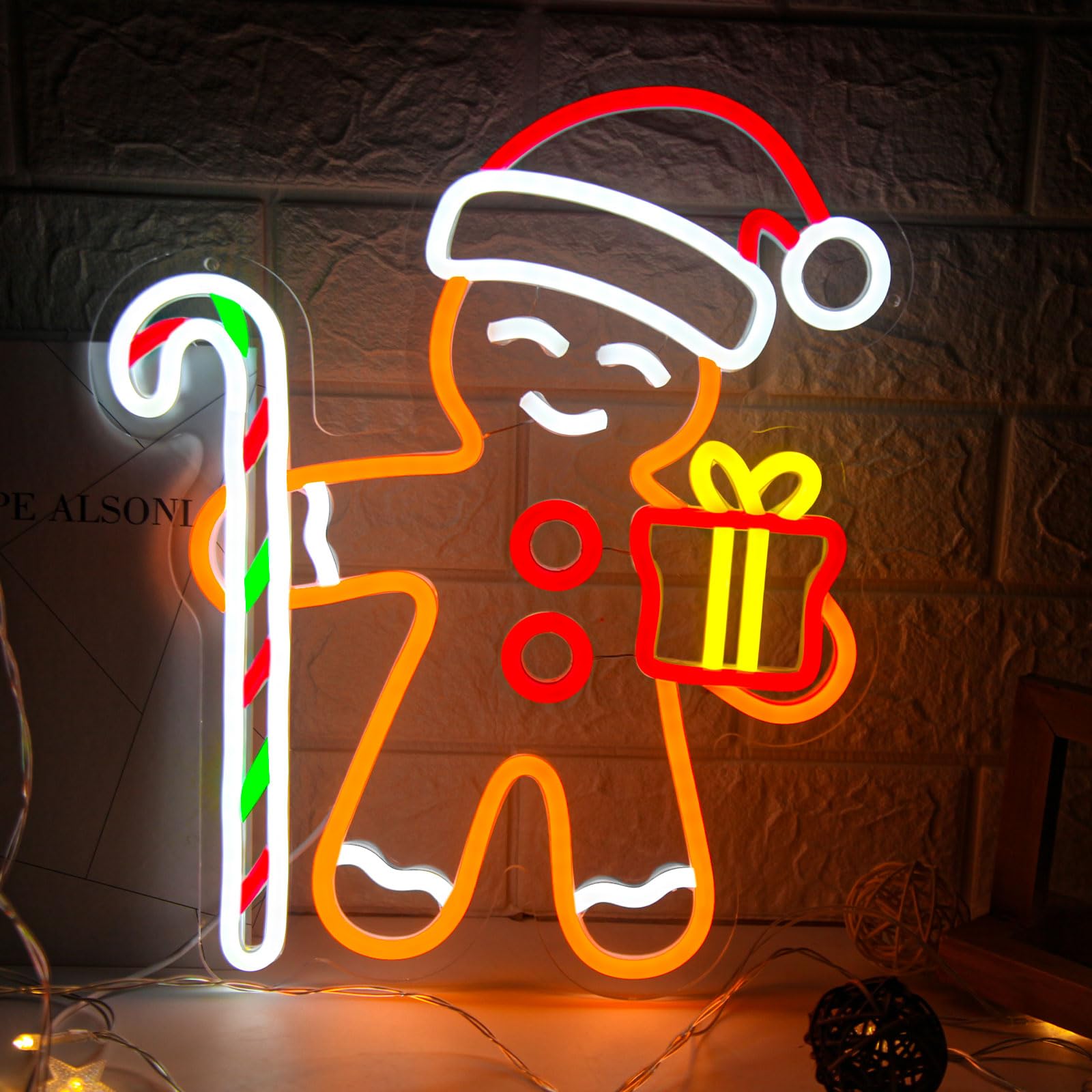 Baby Nursery Wall Lights - Gingerbread Man LED Neon Sign for
