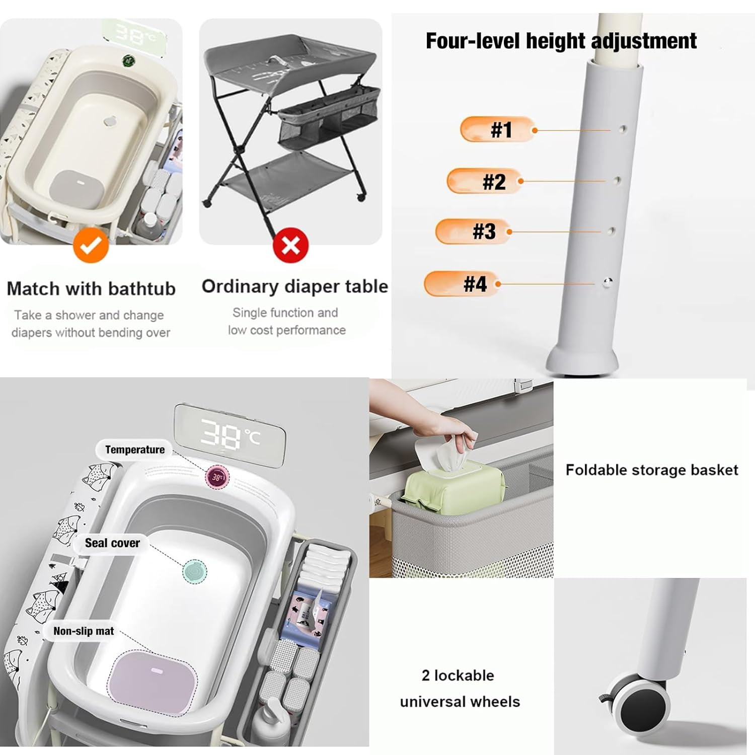2 in 1 Baby Changing Table wit - Baby Nursery Dresser Changing Table review and price