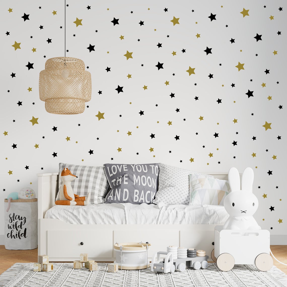 Cartoon 65Pcs Star Wall Sticke - Baby Nursery Wall Stickers review and price