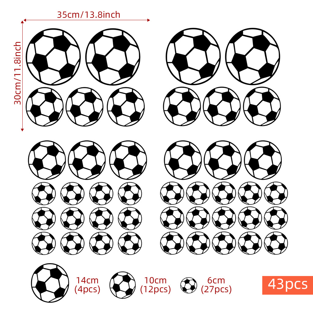 43Pcs Football Wall Stickers F - Baby Nursery Wall Stickers review and price