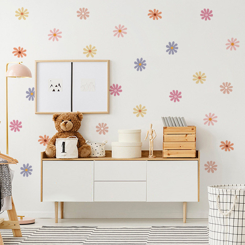4pcs/set Boho Daisy Flower Wal - Baby Nursery Wall Stickers review and price