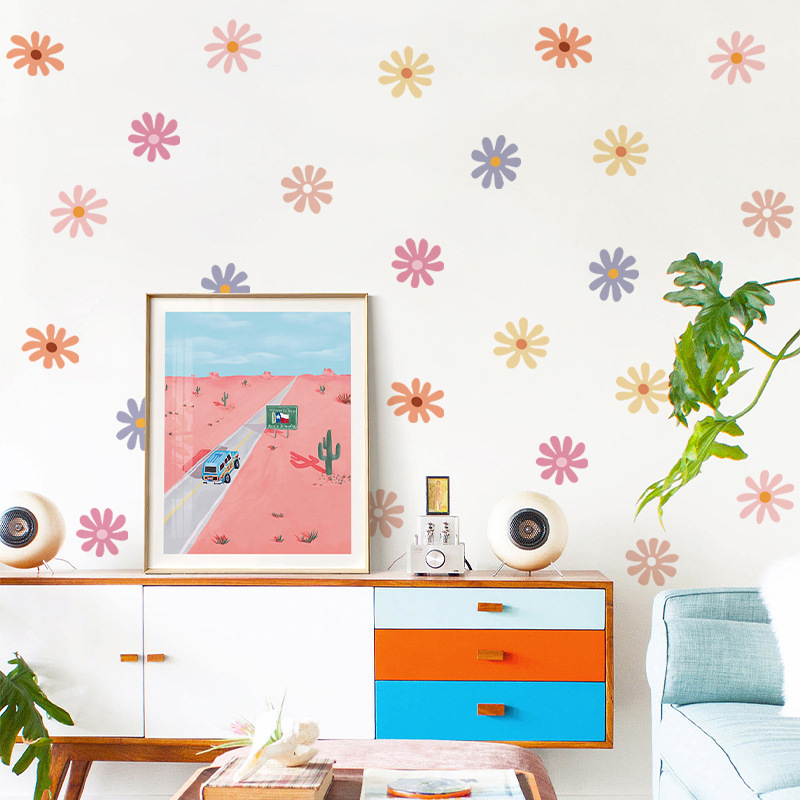 4pcs/set Boho Daisy Flower Wal - Baby Nursery Wall Stickers review and price