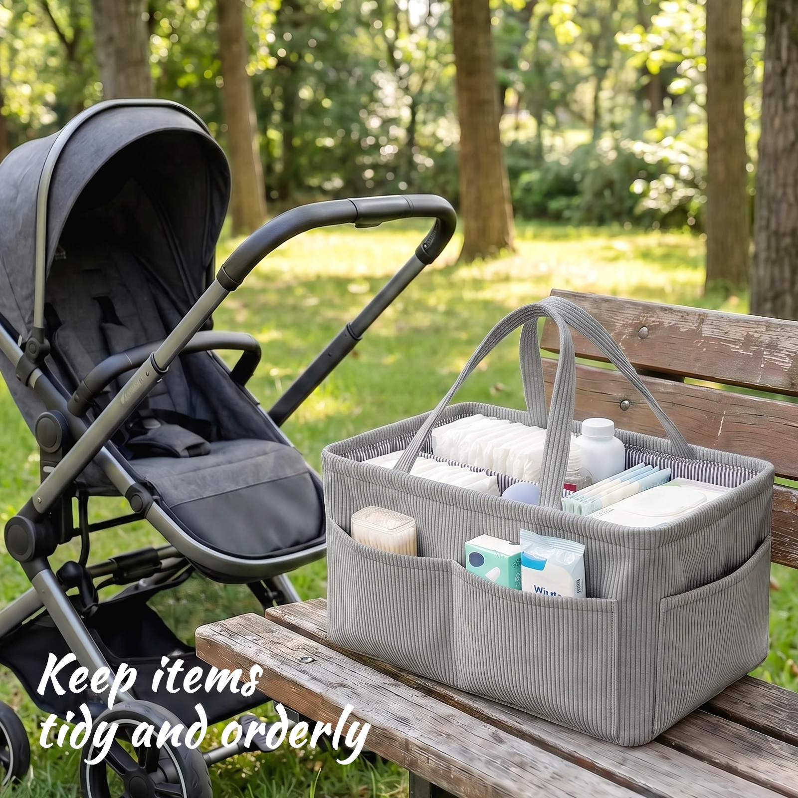 Baby Nappy Caddy Organizer Fol - Storage Basket Fabric review and price