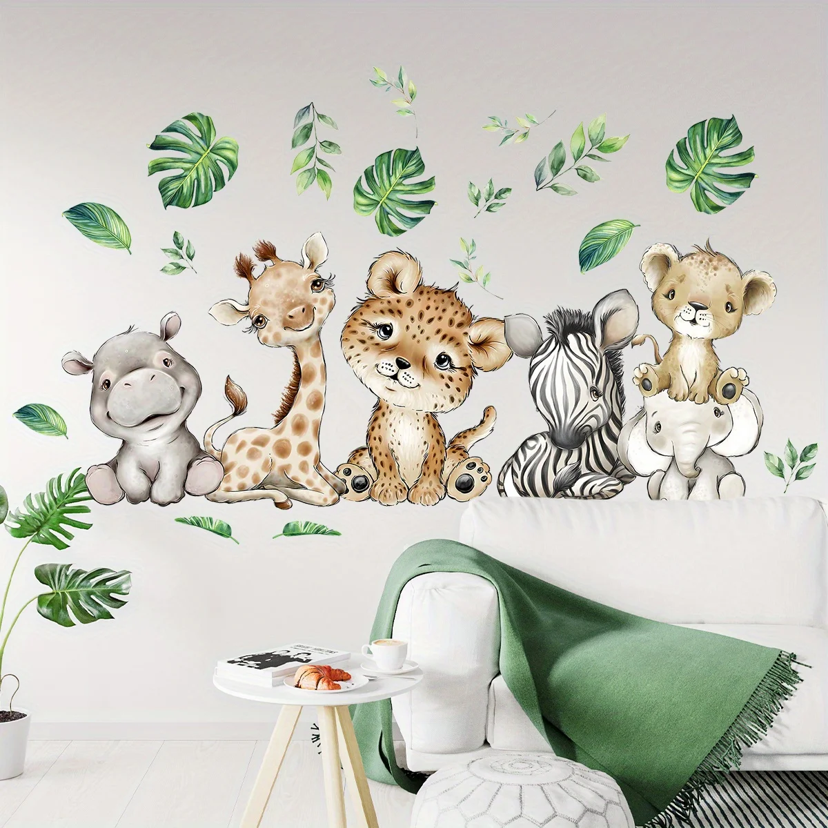 1PC Cartoon Cute Hippo Tiger E - Baby Nursery Wall Stickers review and price
