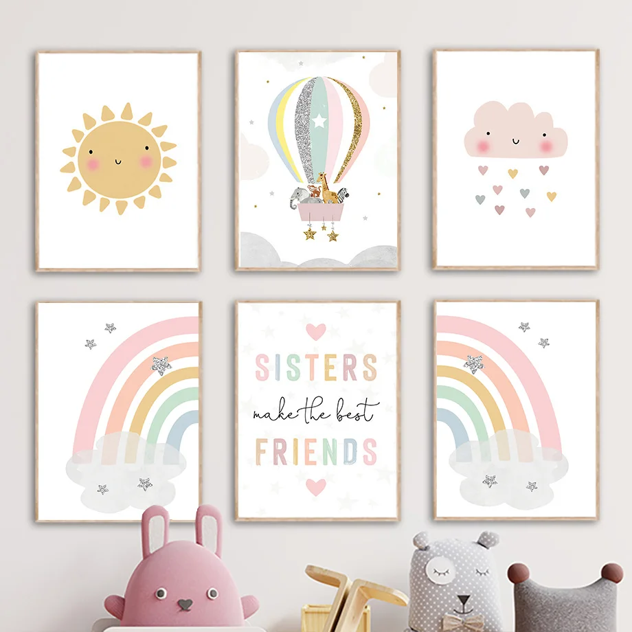 Giraffe Elephant Hot Balloon S - Baby Nursery Prints review and price
