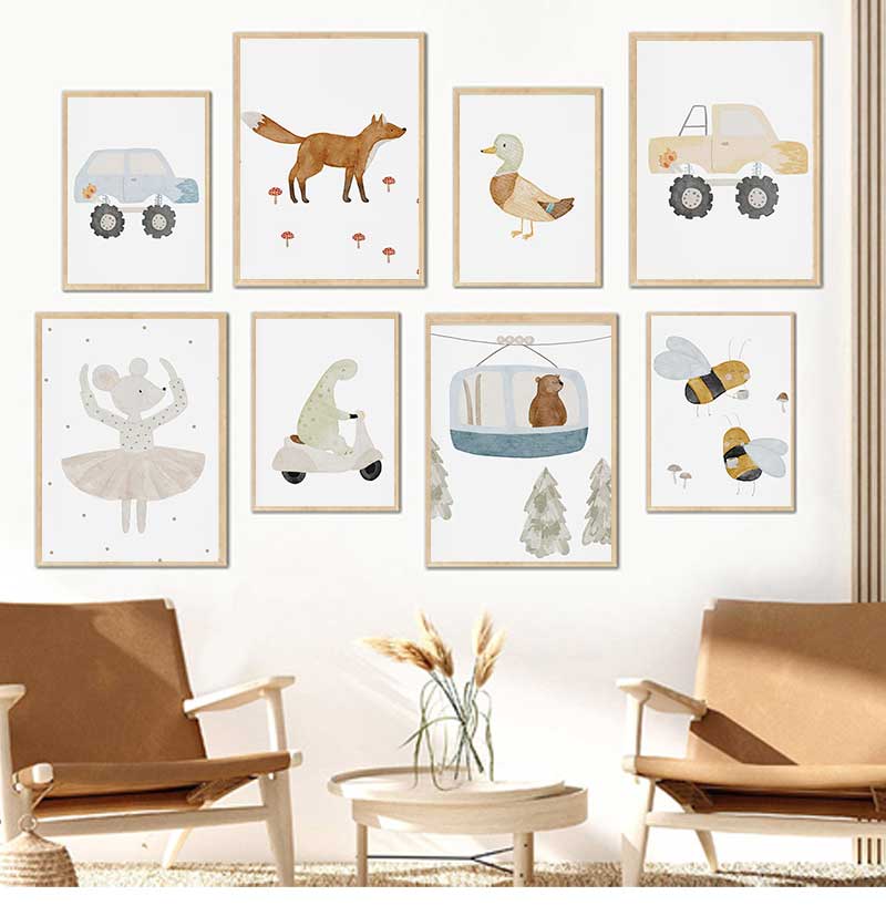 Cartoon Goose Bees Bear Duck D - Baby Nursery Prints review and price