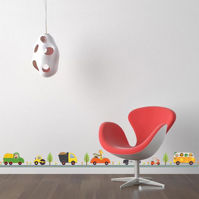 Cartoon Animals Car Wall Stick - Baby Nursery Wall Stickers review and price