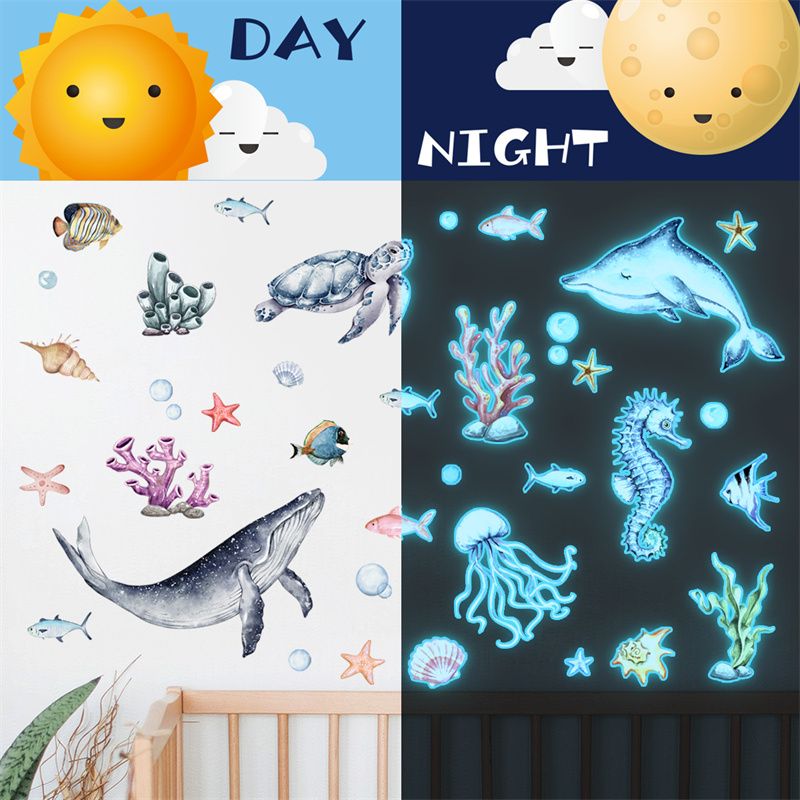Luminous Ocean Animal Wall Sti - Baby Nursery Wall Stickers review and price