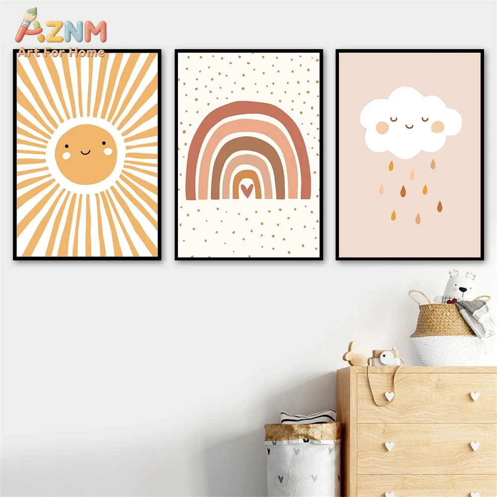 AZNM Boho Cute Sunflower Heart - Baby Nursery Prints review and price