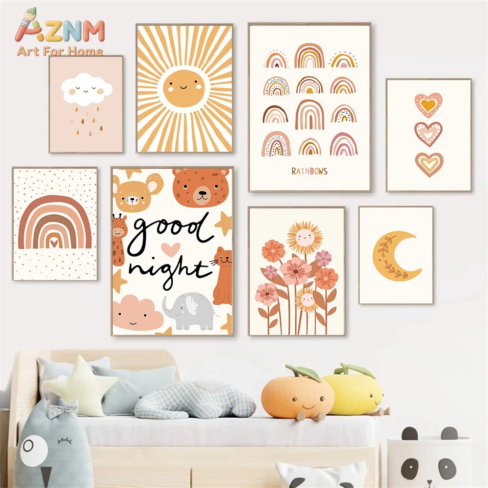 AZNM Boho Cute Sunflower Heart - Baby Nursery Prints review and price