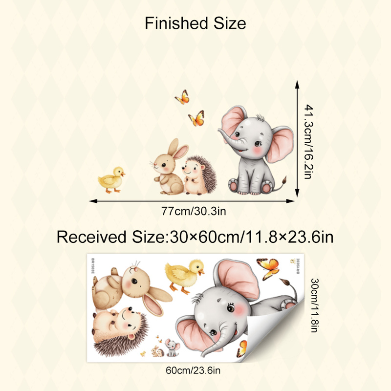 Cartoon Animal Wall Sticker -  - Baby Nursery Wall Stickers review and price