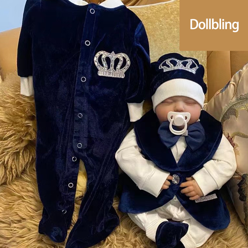 Royal Blue Velvet Baby Romper  - Baby Nursery Outfits review and price