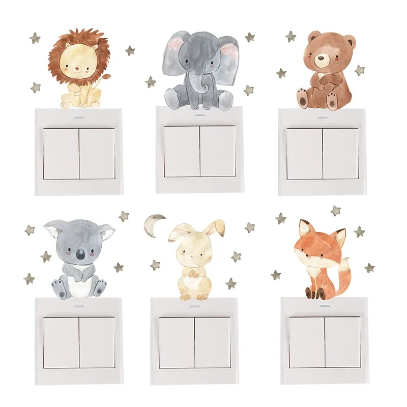 1/2/4/6set Cartoon Animals Wal - Baby Nursery Wall Stickers review and price