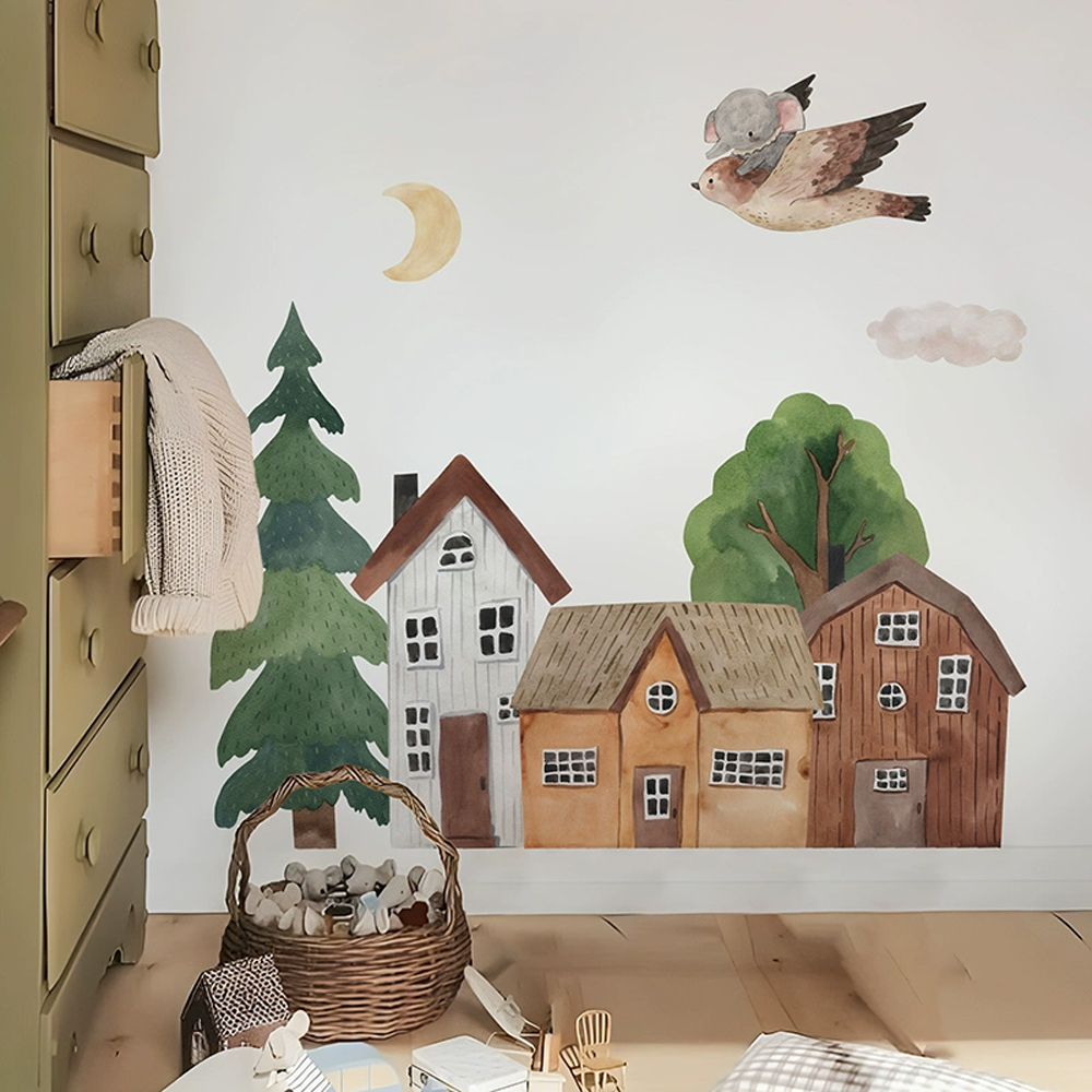 Fabric Cartoon Forest Vintage  - Baby Nursery Wall Stickers review and price